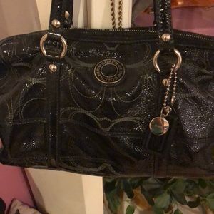 Black Patent Coach Bag